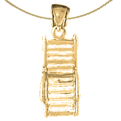 Sterling Silver Beach Chair/Chaise Pendant (Rhodium or Yellow Gold-plated)
