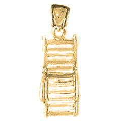 Yellow Gold-plated Silver Beach Chair/Chaise Pendant