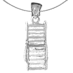 Sterling Silver Beach Chair/Chaise Pendant (Rhodium or Yellow Gold-plated)