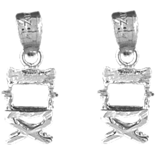 Sterling Silver 17mm Directors Chair Earrings