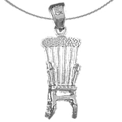 Sterling Silver Rocking Chair Pendant (Rhodium or Yellow Gold-plated)