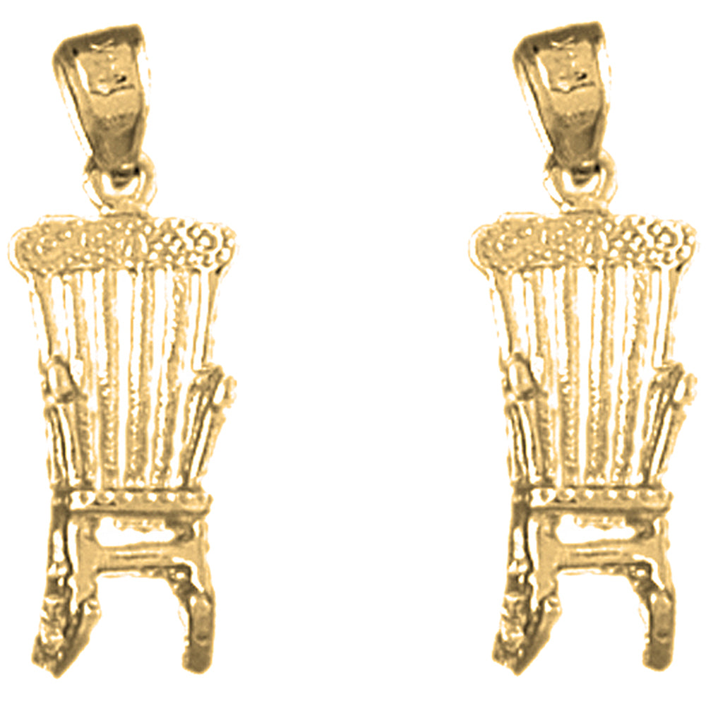 14K or 18K Gold 24mm Rocking Chair Earrings