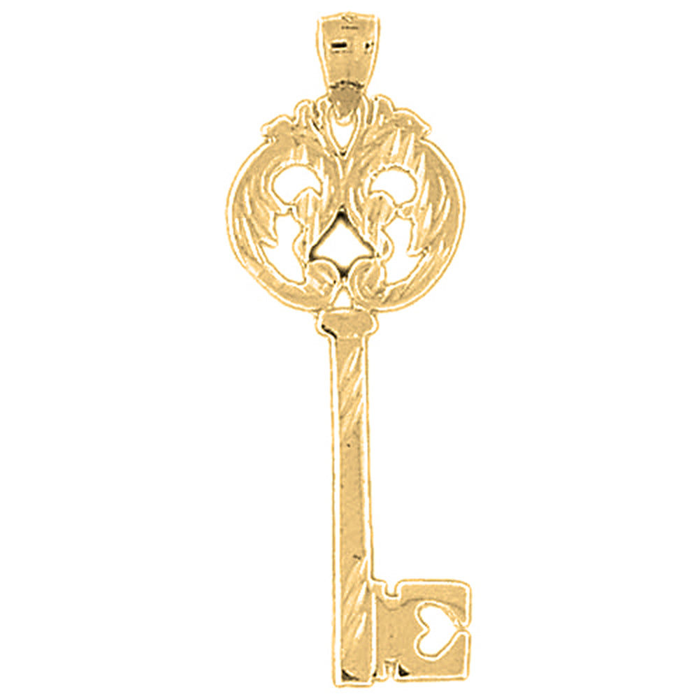 Yellow Gold-plated Silver Key Pendant