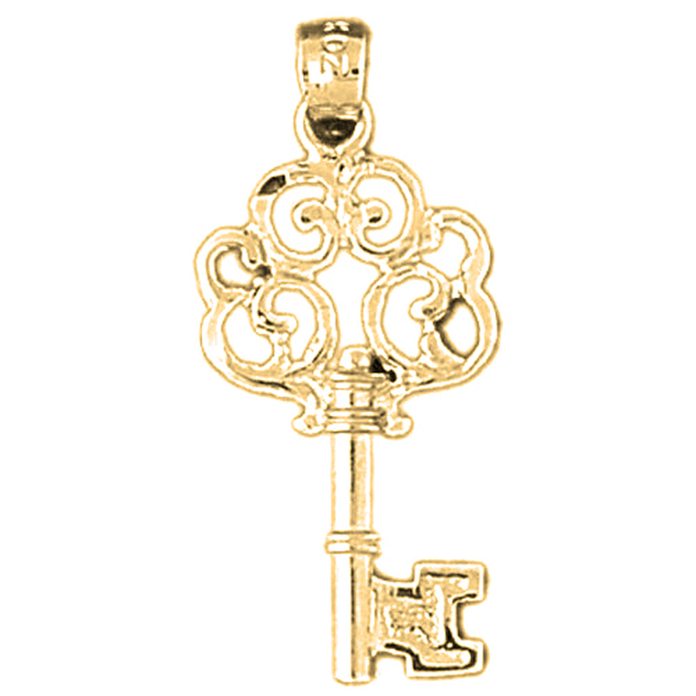 Yellow Gold-plated Silver Key Pendant