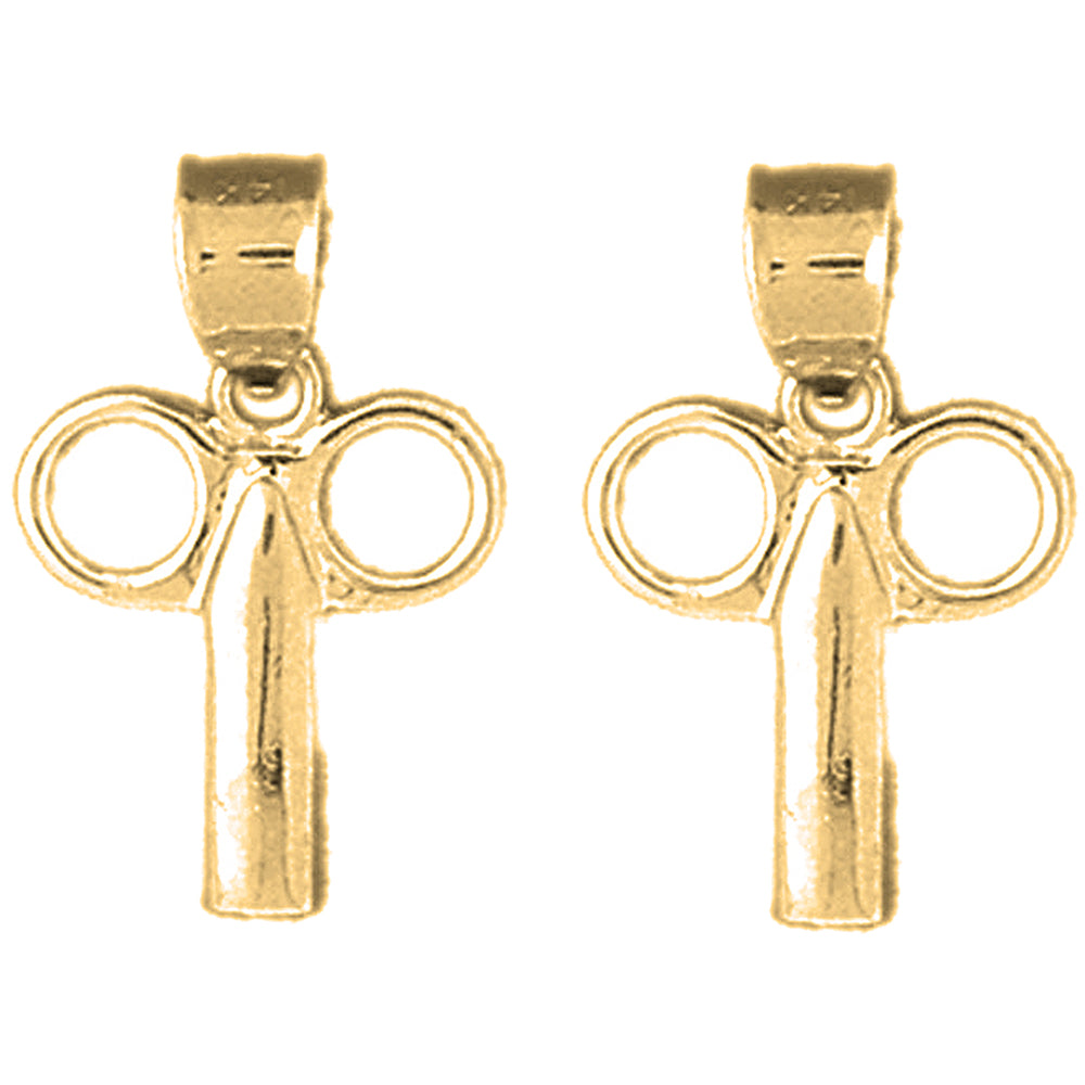 14K or 18K Gold 22mm Key Earrings