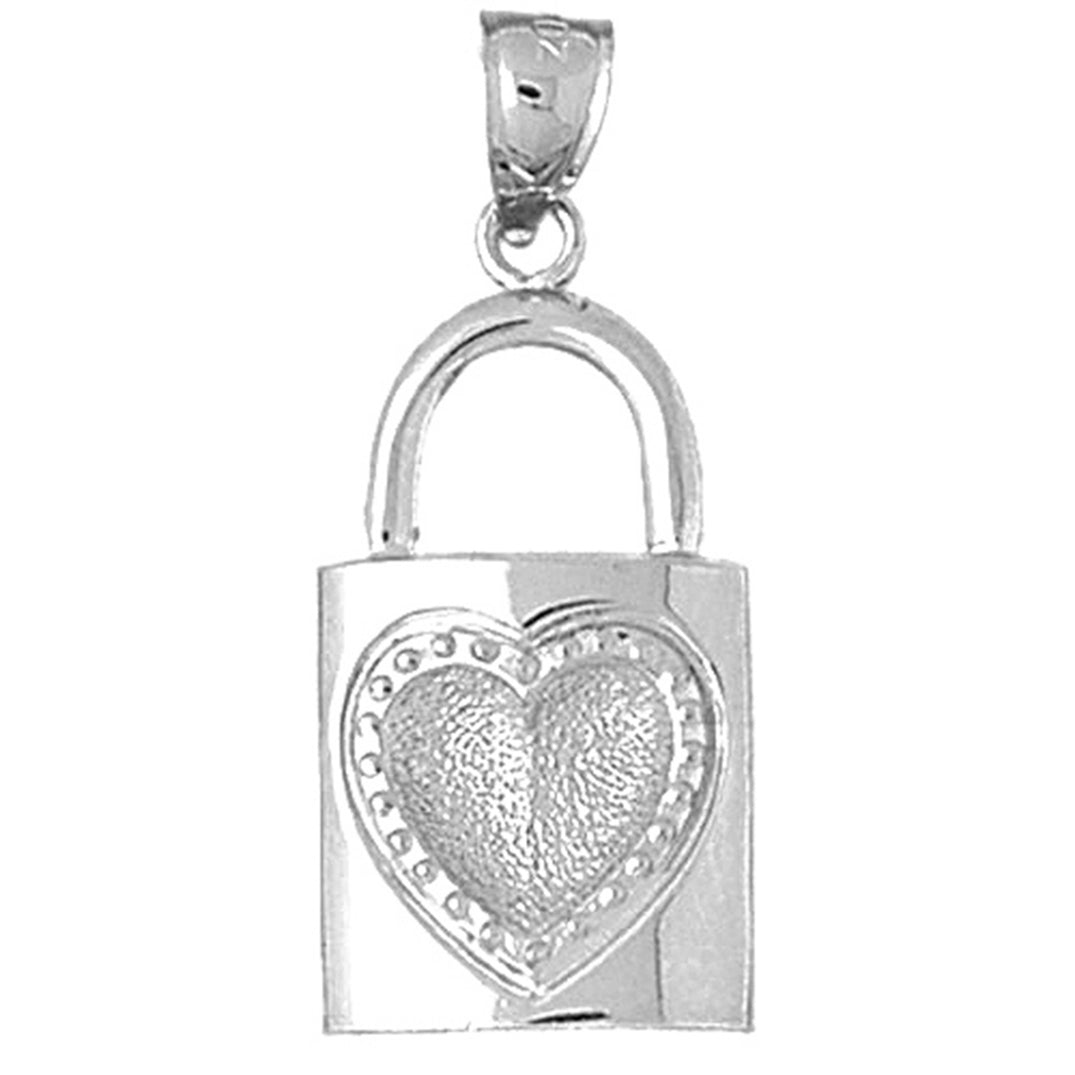 Sterling Silver Lock With Key Pendant
