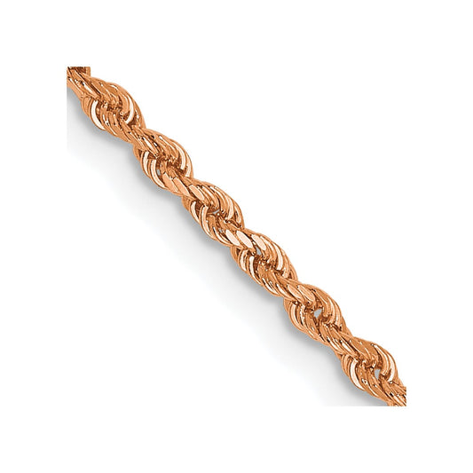 14K Rose Gold 1.5mm Diamond-cut Rope Chain