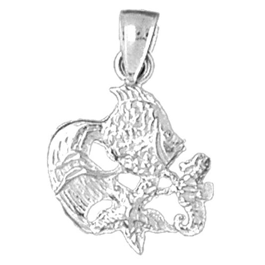 14K or 18K Gold Tropical Fish, Seahorse, And Starfish Pendant