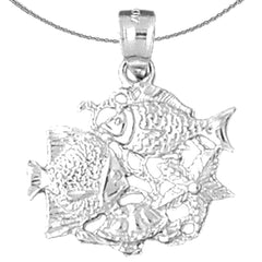 14K or 18K Gold Tropical Fish, Coral, And Starfish Pendant