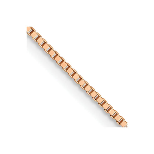 14K Rose Gold .7mm Box with Lobster Clasp Chain