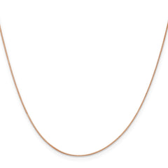 14K Rose Gold .5mm Box with Lobster Clasp Chain