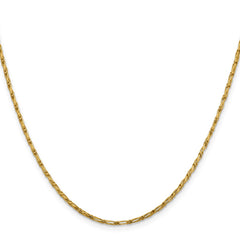 14K Yellow Gold 1.6mm Diamond-cut Long Link Franco Chain