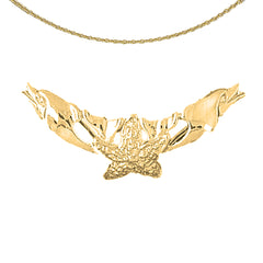 10K, 14K or 18K Gold Starfish And Dolphins Pendant