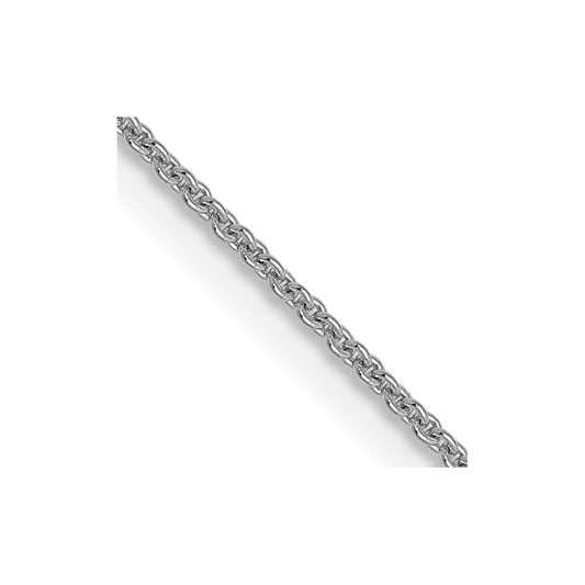 14K White Gold .9mm Round Cable Chain