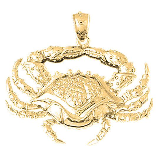 Yellow Gold-plated Silver Crab Pendant