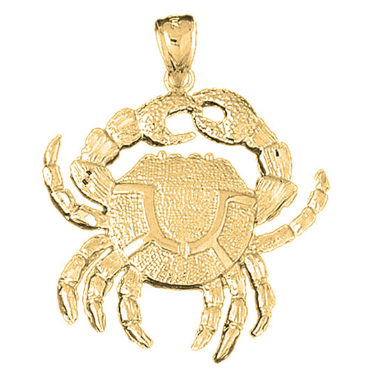 Yellow Gold-plated Silver Crab Pendant