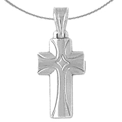 Sterling Silver Cross Pendant (Rhodium or Yellow Gold-plated)