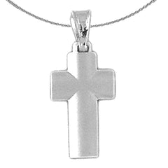 Sterling Silver Cross Pendant (Rhodium or Yellow Gold-plated)