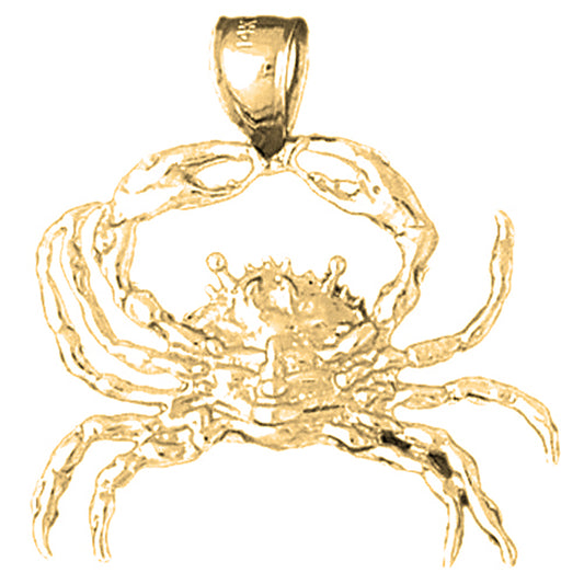 Yellow Gold-plated Silver Crab Pendant