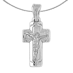 Sterling Silver Cross Pendant (Rhodium or Yellow Gold-plated)