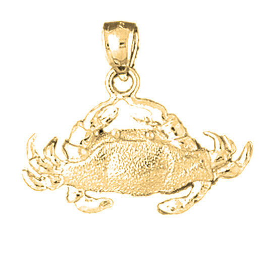 Yellow Gold-plated Silver Crab Pendant