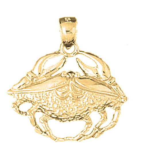 Yellow Gold-plated Silver Crab Pendant