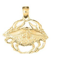 Yellow Gold-plated Silver Crab Pendant