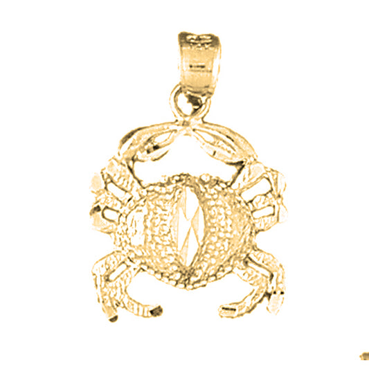 Yellow Gold-plated Silver Crab Pendant