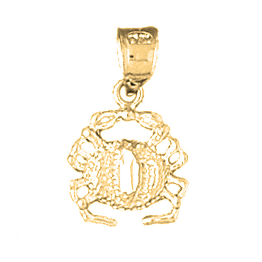 Yellow Gold-plated Silver Crab Pendant