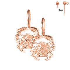 14K or 18K Gold 14mm Crab Earrings