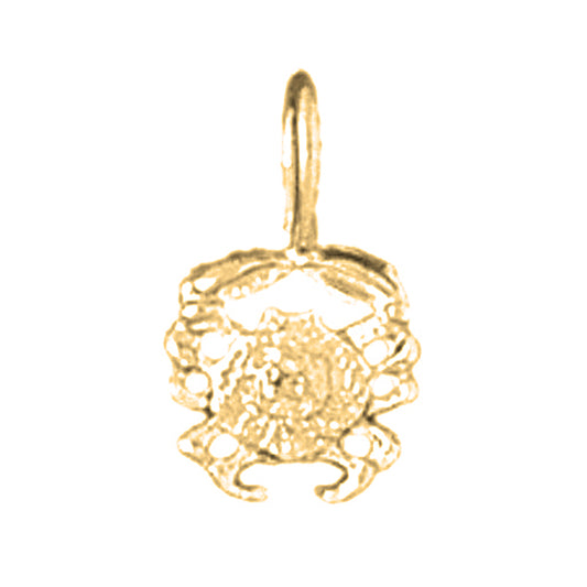 Yellow Gold-plated Silver Crab Pendant