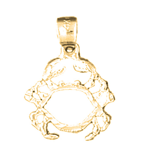 Yellow Gold-plated Silver Crab Pendant