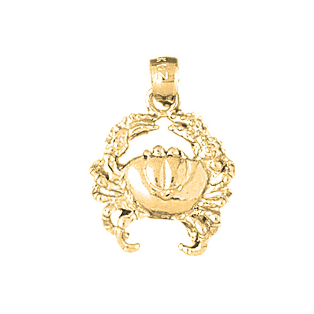 Yellow Gold-plated Silver Crab Pendant