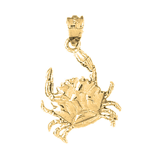 Yellow Gold-plated Silver Crab Pendant