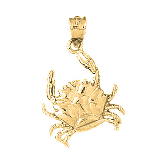 10K, 14K or 18K Gold Crab Pendant