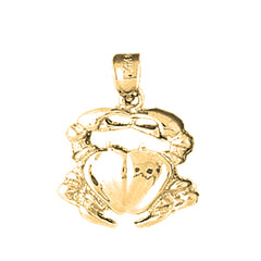 Yellow Gold-plated Silver Crab Pendant