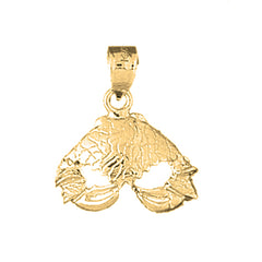 Yellow Gold-plated Silver Crab Pendant