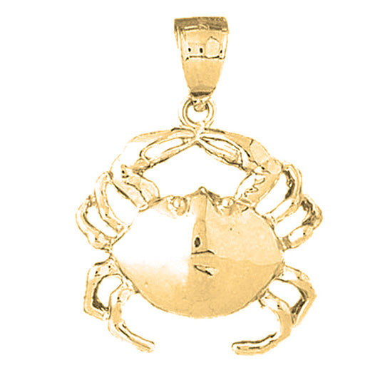 Yellow Gold-plated Silver Crab Pendant