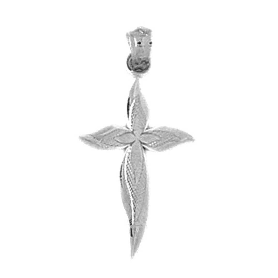 Sterling Silver Cross With Shroud Pendant