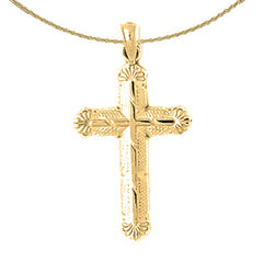 Sterling Silver Cross Pendant (Rhodium or Yellow Gold-plated)