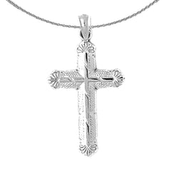 Sterling Silver Cross Pendant (Rhodium or Yellow Gold-plated)