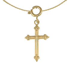 Sterling Silver Cross Pendant (Rhodium or Yellow Gold-plated)