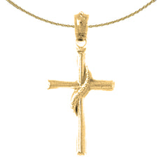 Sterling Silver Cross Pendant (Rhodium or Yellow Gold-plated)