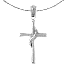 Sterling Silver Cross Pendant (Rhodium or Yellow Gold-plated)