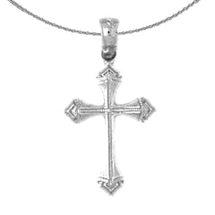 Sterling Silver Cross Pendant (Rhodium or Yellow Gold-plated)