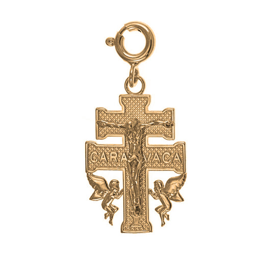 Yellow Gold-plated Silver Caravaca Crucifix Pendant