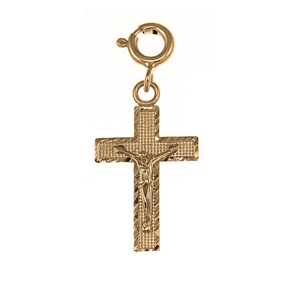 Yellow Gold-plated Silver Crucifix Pendant