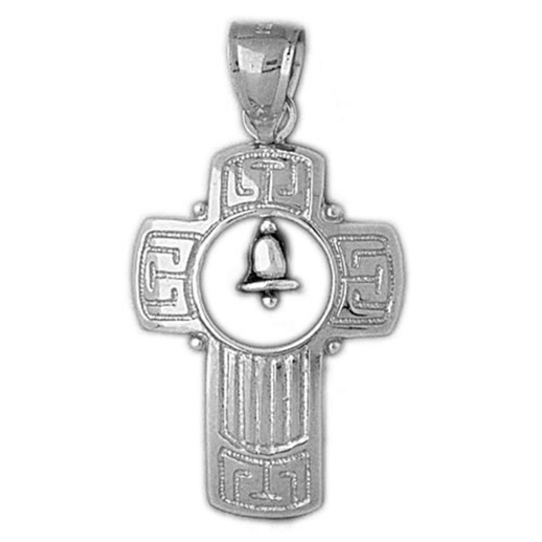 Sterling Silver Cross With Bell Pendant