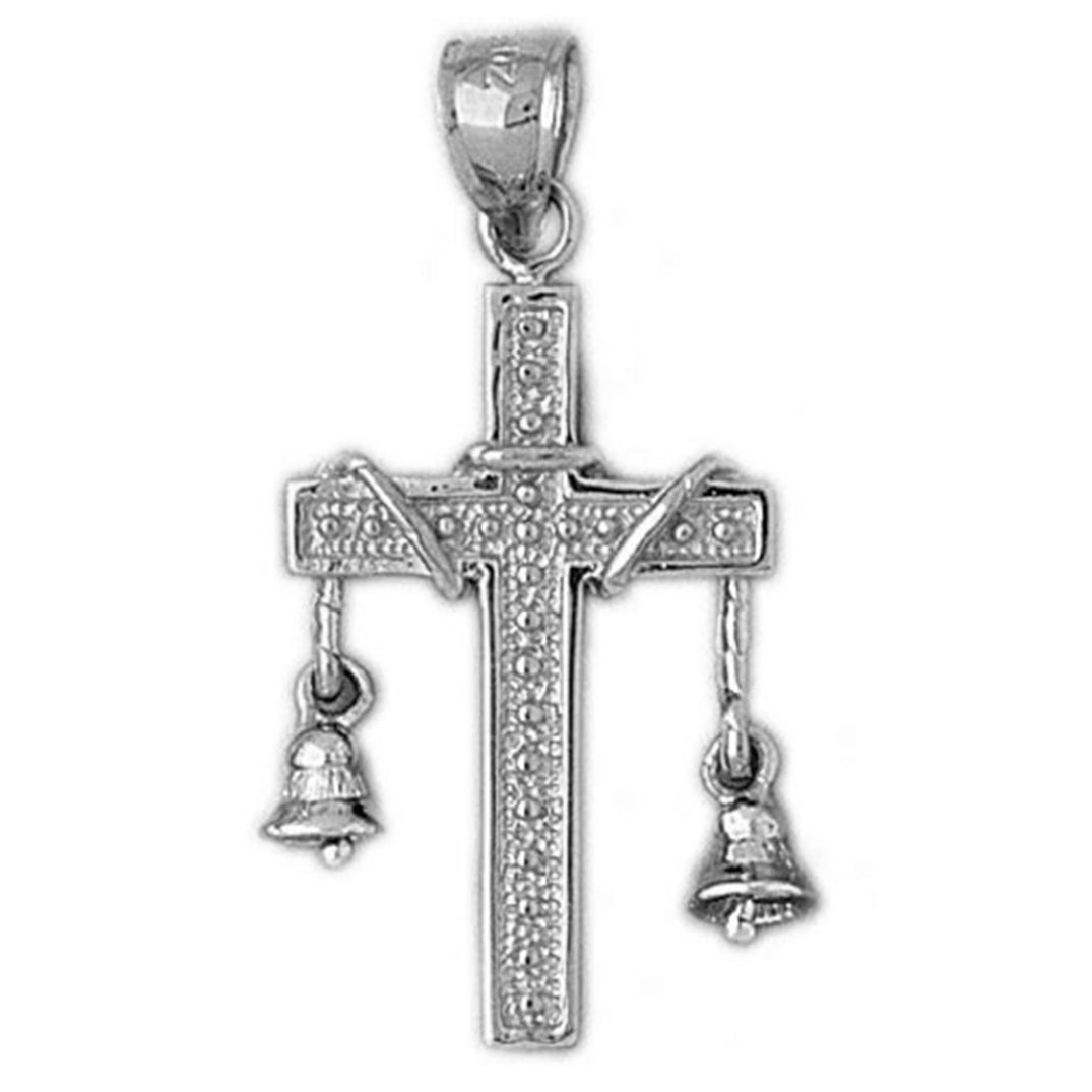 Sterling Silver Cross With Bell Pendant
