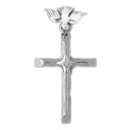 Sterling Silver Cross With Dove Pendant